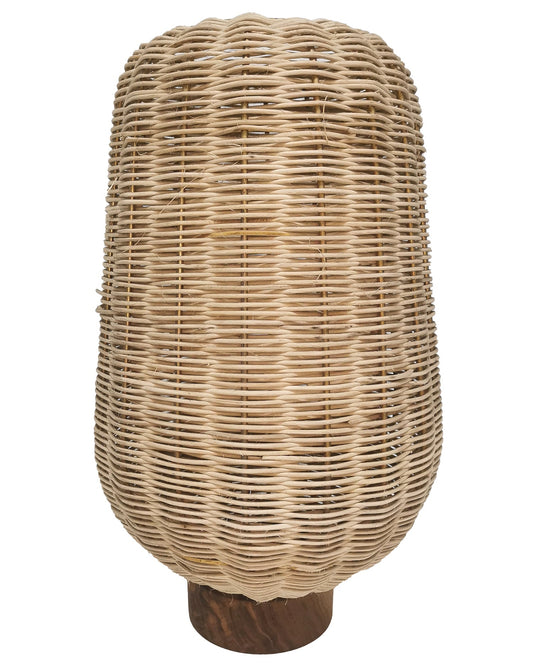 LÁMPARA DE MESA DE MIMBRE NATURAL